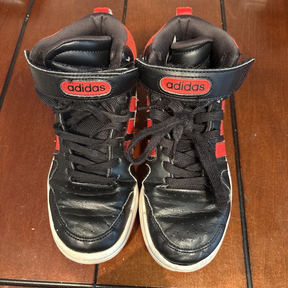 Adidas Post Move Size 4Y Black & Red Mid Basketball Shoes PWJ001004 Kids